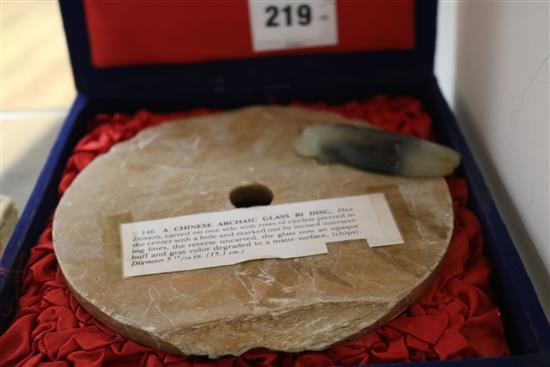 A Chinese bi disc and a cicada carving